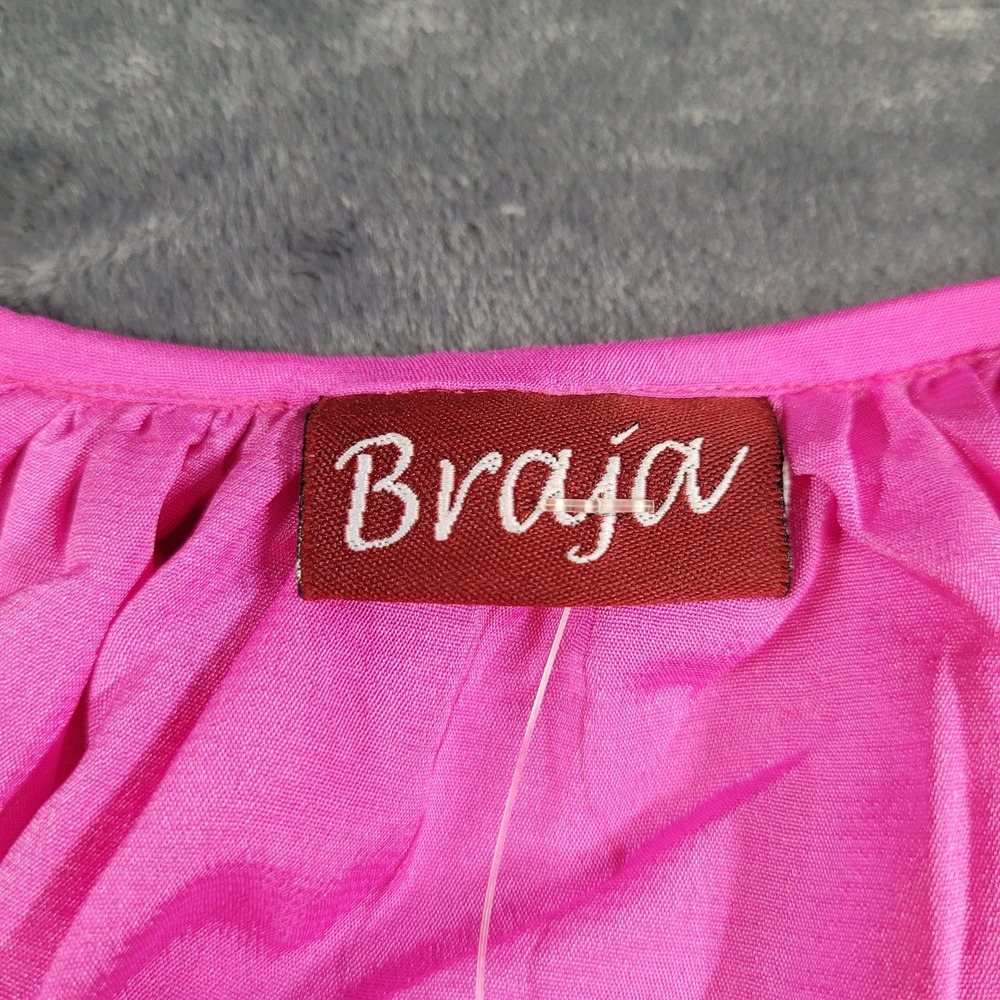 Braja Pink Viscose Poncho Top Tiered Handkerchief Hem One Size New With Tags - Picture 2 of 6